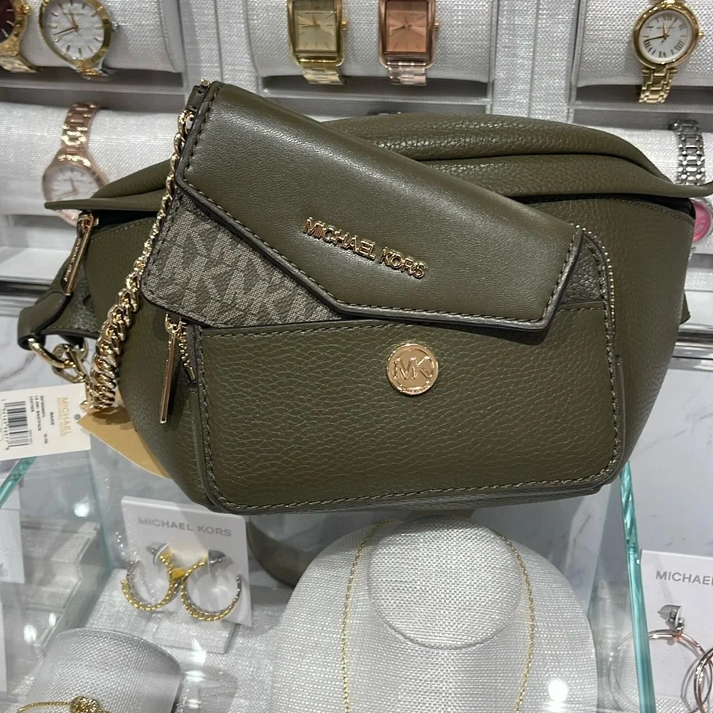 Michael Kors Maisie Large Pebbled Leather 2-in-1 Sling Waist Fanny Pack Belt Bag